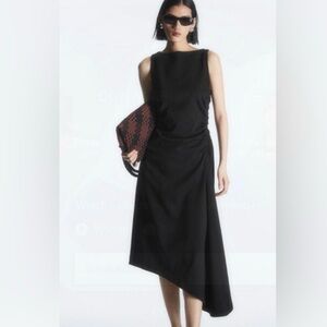 COS Chic Black Asymmetrical Dress black size large